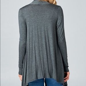 Tops - Rayon Blend Jersey Cascade Waterfall Cardigan Tops - Rayon Blend Jersey Cascade Waterfall Cardigan